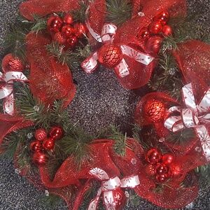 Festive Artificial Christmas Wreath With Lights